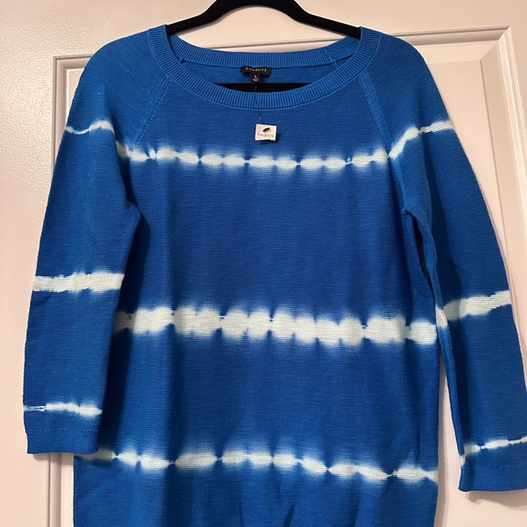 TALBOTS | NWT Women’s Biscayne Cobalt Blue Tie-Dye Sweater Size S - Picture 4 of 7